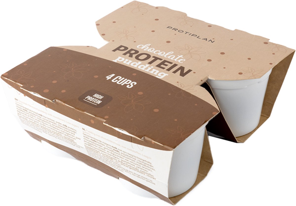 Goedkoopste Protiplan | Pudding Chocolade | 4 x 125 gram | Heerlijk koolhydraatarm toetje of tussendoortje | Geschikt voor ieder dieet