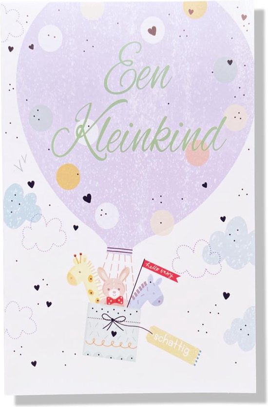 Foto: Gefeliciteerd kleinkind luxe geboortekaartje kleinkind 12x17cm gevouwen wenskaart met envelop