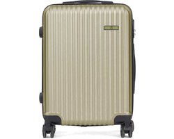 Cabine handbagage reis trolley koffer Alcatraz - zwenkwielen - 57 x 38 x 23 cm - 48 liter - groen - cijferslot - dubbel hengsel