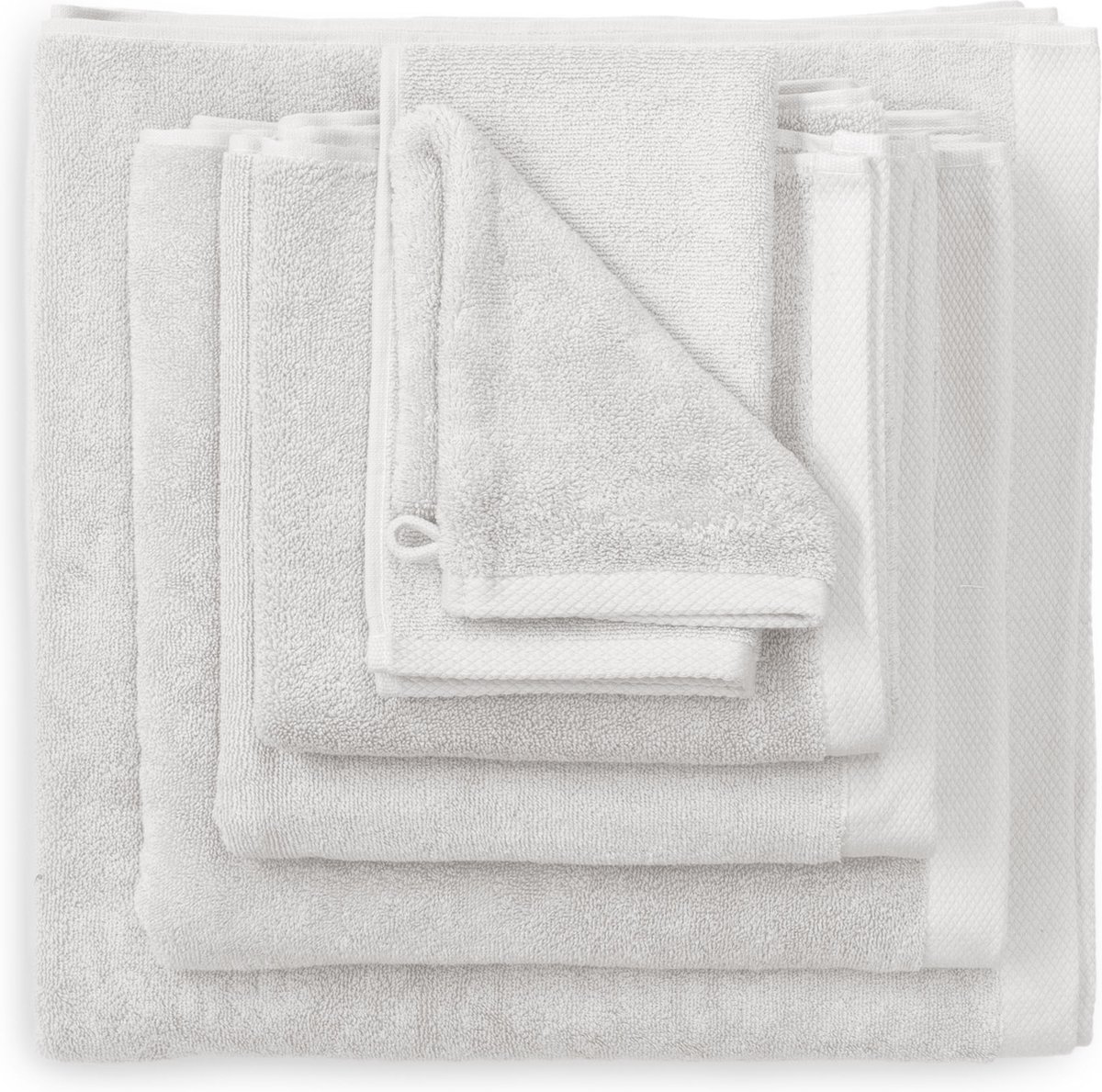 Heckettlane Premium Washandje - 16x21cm - set van 6 - 650 gm/m2 - Grijs