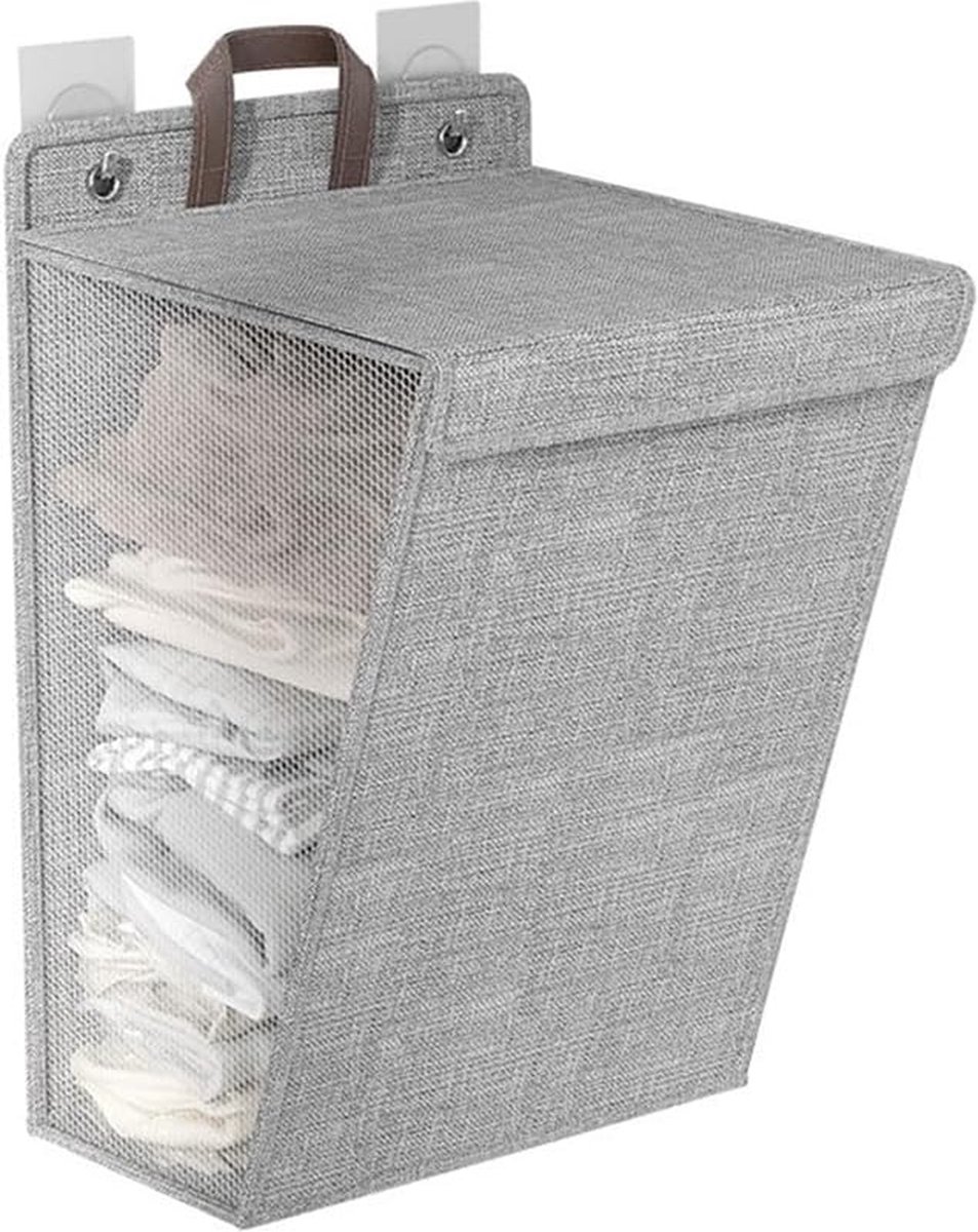 Goedkoopste Smalle Wasmand met Deksel - Opvouwbare Mand Vuile Was - 48 36 12cm - vuile wasmand - afneembare zak - voor wasruimte, slaapkamer - camping wasmand - Reisgoederen - Plooimand