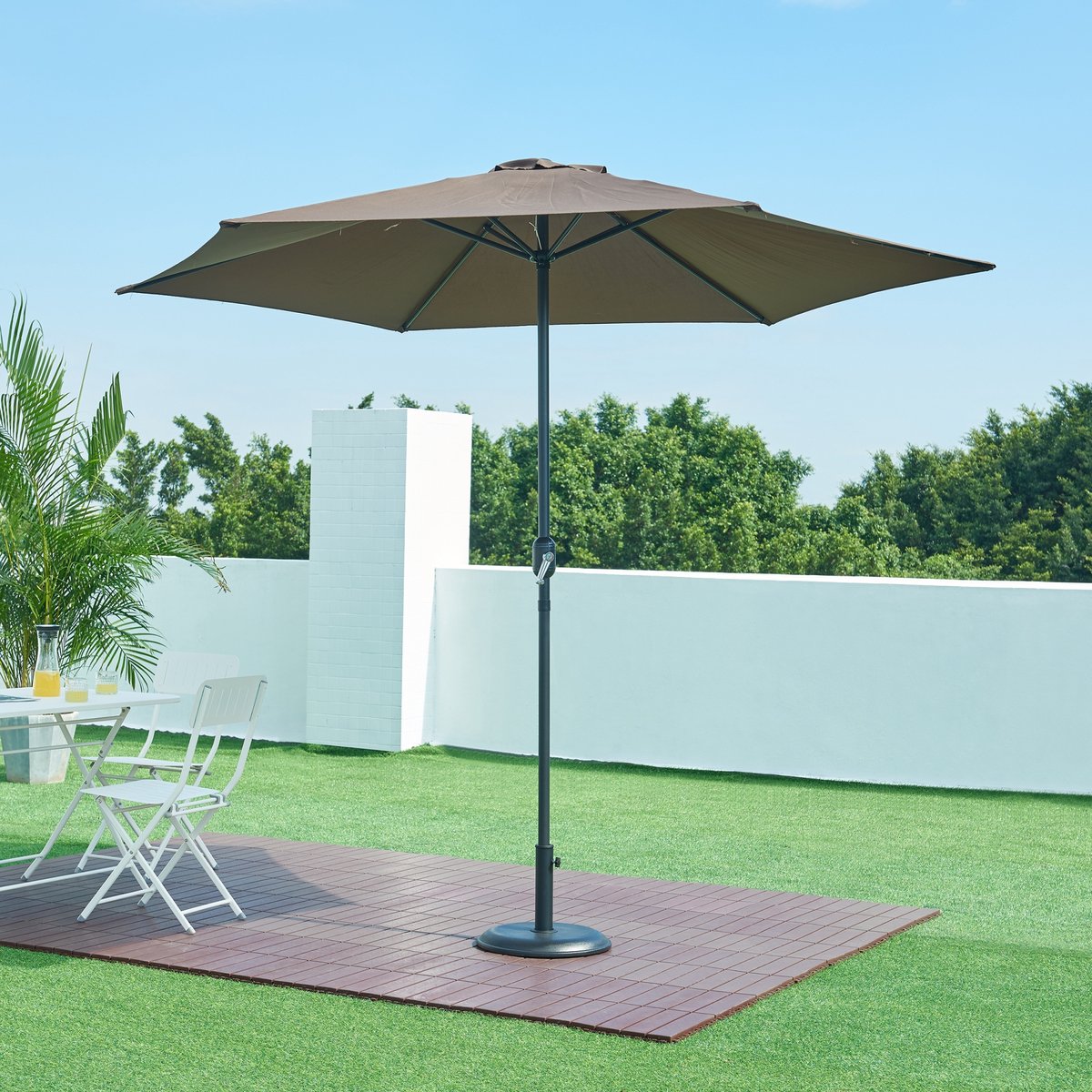 Parasolvoet Bionaz parasolhouder beton rond Ø45x5 cm zwart casa.pro