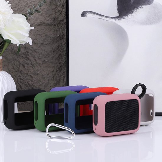 Beschermhoes geschikt voor JBL Go 4 Bluetooth Speaker - Meerdere Kleuren - Schokbestendig - Krasbestendig - Siliconen - Hoesje - Case - Bescherming - Grijs van Merkloos — afbeelding 2