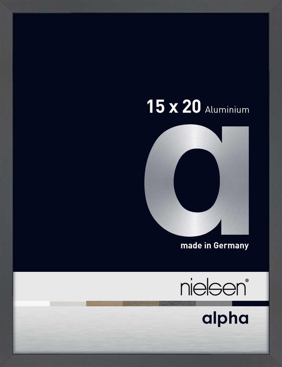 Nielsen Alpha Aluminium Fotolijst Glossy Dark Grey 15x20cm
