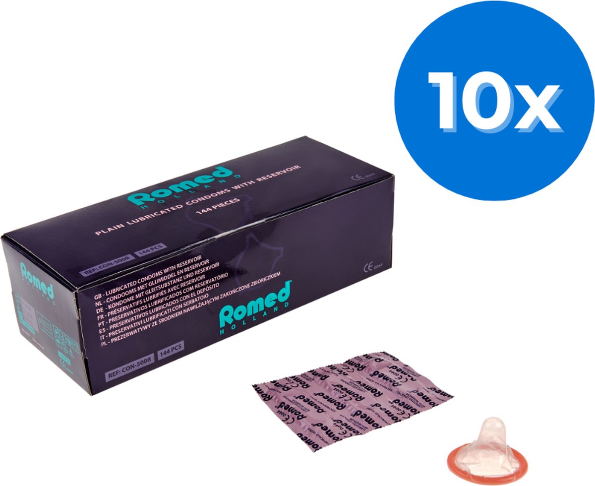 Goedkoopste Romed Condooms 144 stuks in een doos - Set van 10 doosjes Romed