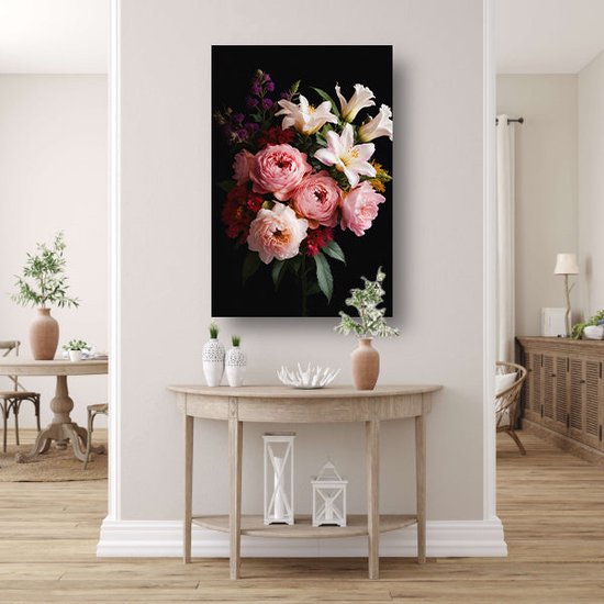 Tableaux de Fleurs - Tableaux nature - Décoration murale Feuilles - Peinture rurale - Peinture sur toile - Décoration murale chambre toile 60x90 cm