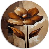 Bloem wandschalen - Natuur muurcirkel - Schilderij Blad - Wanddecoratie kinderkamer - Muurcirkel - Slaapkamer wanddecoratie muurcirkel forex 100x100 cm