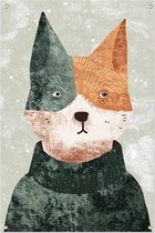 Hond tuinposter - Dieren tuinposter - Tuinposter Trui - Muurdecoratie tuin - Tuin posters - Tuin decoratie tuinposter 60x90 cm