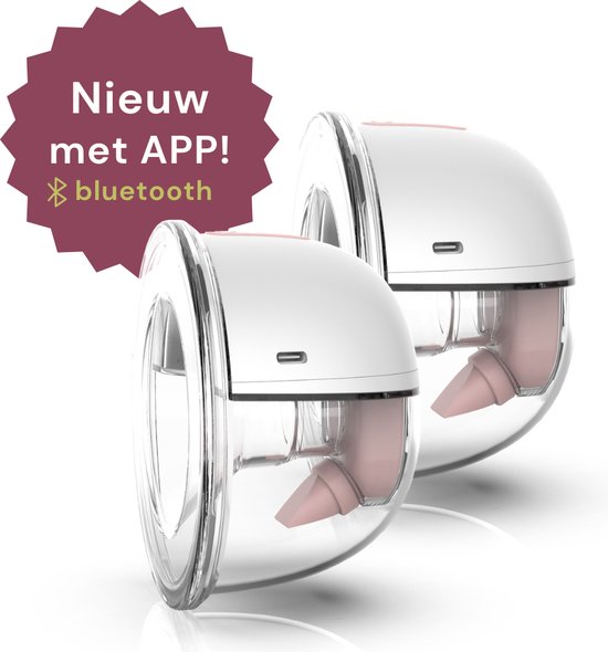 Youha® Dubbele draadloze borstkolven + app bediening - Gen 2 - draadloze borstkolven – oplaadbare draagbare borstkolf - draadloze borstkolven – BPA vrij - geen snoeren - 26mm & 28mm – borstvoeding – set van 2 stuks - Bedienbaar met app
