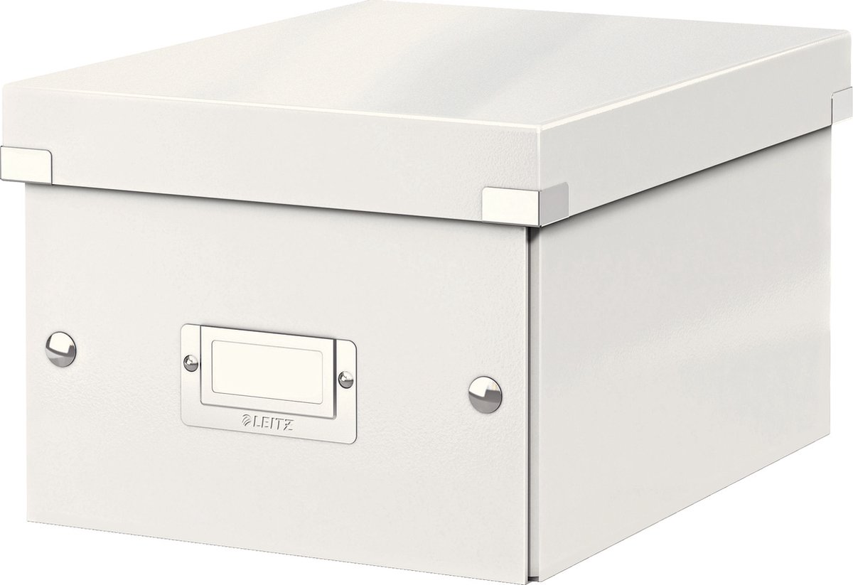 Leitz WOW Click & Store Kleine Opbergdoos - 84% Gerecycled Karton - 22 x 28.2 cm (BxHxD) - voor A5 Formaten - Wit