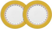 Pip Studio Assiettes plates La Majorelle - Jaune - Porcelaine - Set de 2 - 26,5 cm
