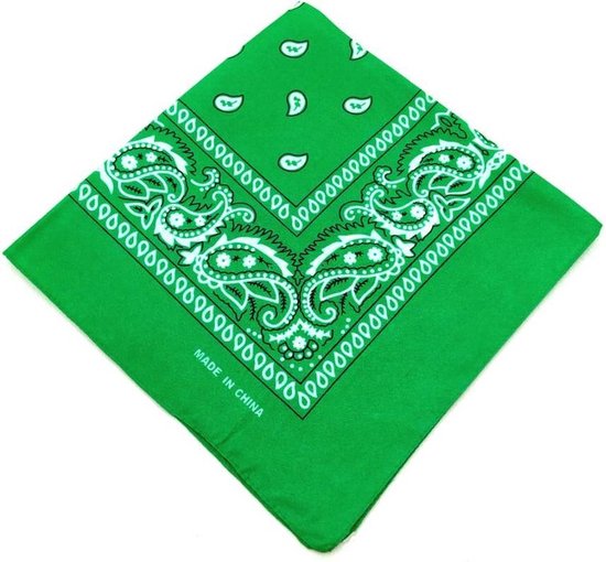 Go Go Gadget - 100% Katoen - Bandana - Mouchoir de fermier - 55x55cm - Vert clair