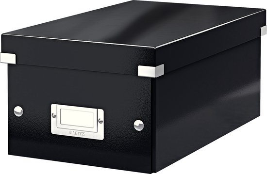 Leitz WOW Click & Store Kartonnen Opbergdoos - 84% Gerecycled Karton - 21 x 15 x 35.2 cm (BxHXD) - Ideaal voor Twhuiswerkplek - Zwart