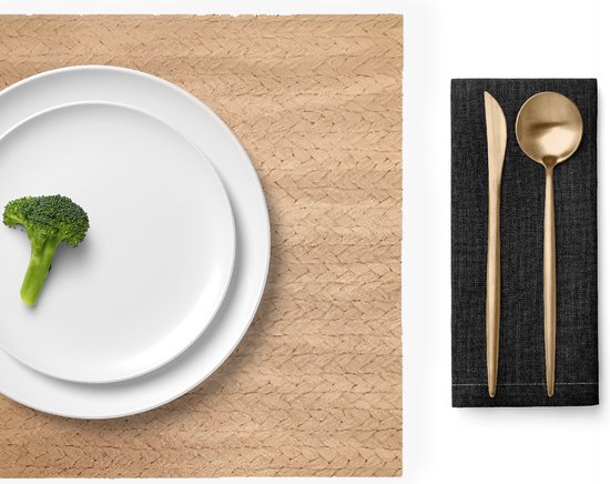 Raved Napperons Elsa - Set de 6 pièces - Taupe - Aspect cuir - Plastique - Table à manger - Sous-couche - Hydrofuge