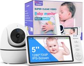 Bol.com 5 inch Babyfoon Camera 720p met Nachtnacht VOX Communicatie Tweeweg-Temperatuursensor en 8 Slaapliedjes - 3500mAh aanbieding