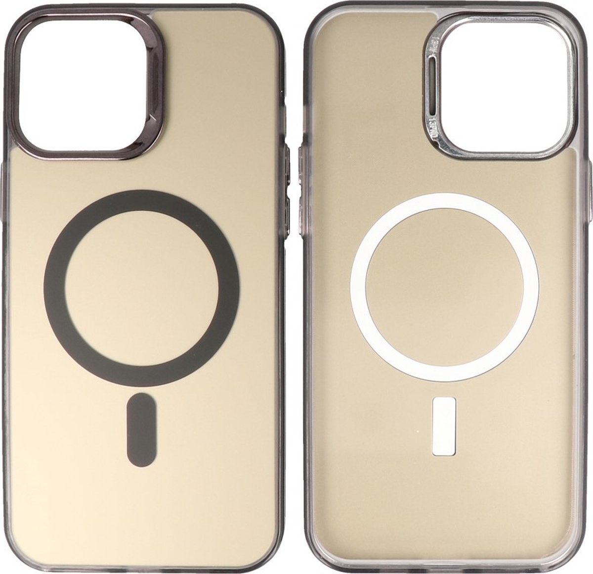 Magsafe Hoesje Geschikt voor iPhone 14 Pro - Magnetisch Smartphone Hoesje - Zwart