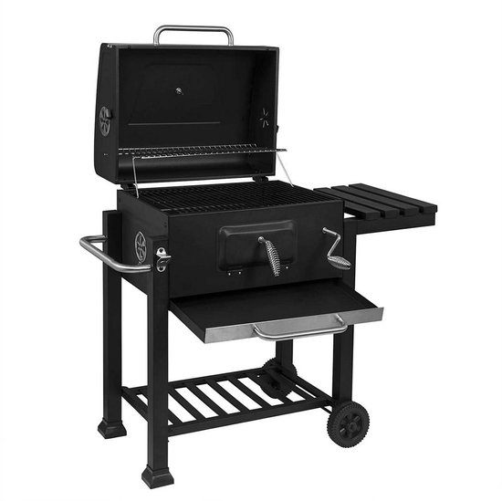 BukkitBow - Houtskoolbarbecue - BBQ van Staal - 2 Grillroosters - 113x45.5x100 cm - Verplaatsbaar van Merkloos — afbeelding 2