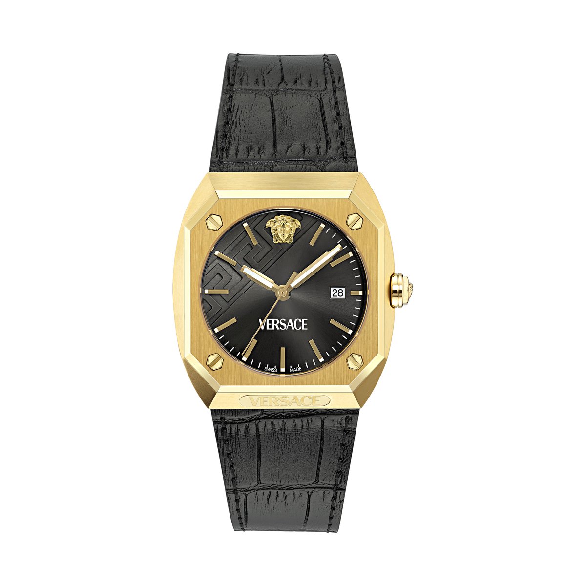 Versace Antares VE8F00224 Horloge - Leer - Zwart - Ø 42.5 mm