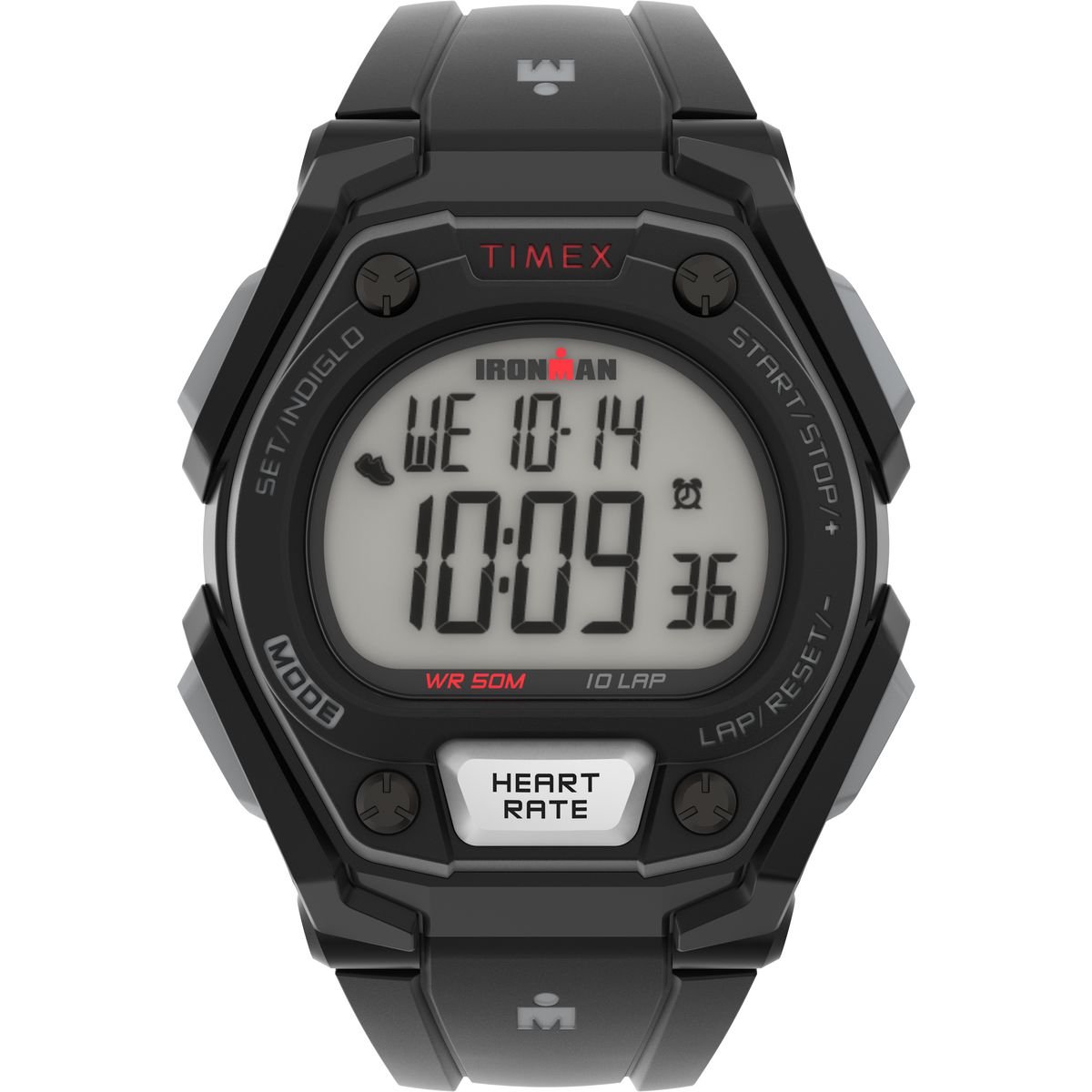 Timex Ironman HRM TW5M49500 Horloge - Kunststof - Zwart - Ø 42 mm