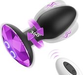 Plug Anal Rotatif 360° Vibrant Avec LED Et Télécommande - Neuf - Noir