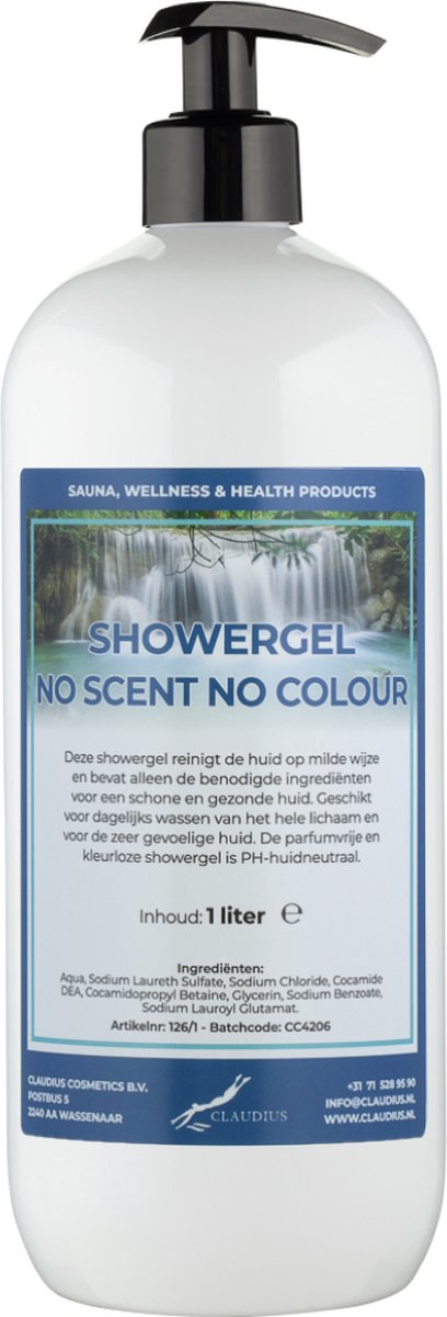 Goedkoopste Douchegel No Scent No Colour 1 Liter - met gratis pomp - Showergel