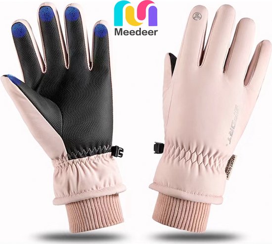 Foto: Meedeer winterhandschoenen voor dames kleur roze warme skihandschoenen touchscreen handschoenen winddicht sporthandschoenen antislip fietshandschoenen voor hardlopen motorfiets fietsen wandelen