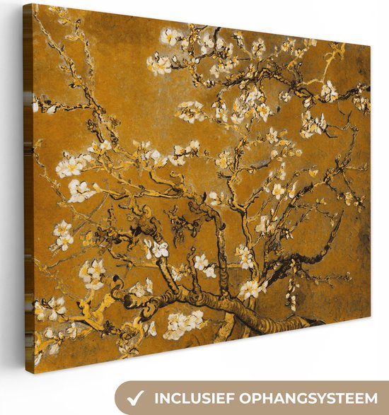 Foto: Schilderijen op canvas amandelbloesem goud 120x90 kamer decoratie accessoires vincent van gogh schilderij woonkamer wanddecoratie slaapkamer muurdecoratie keuken wanddoek oude meesters woondecoratie huis woonaccessoires