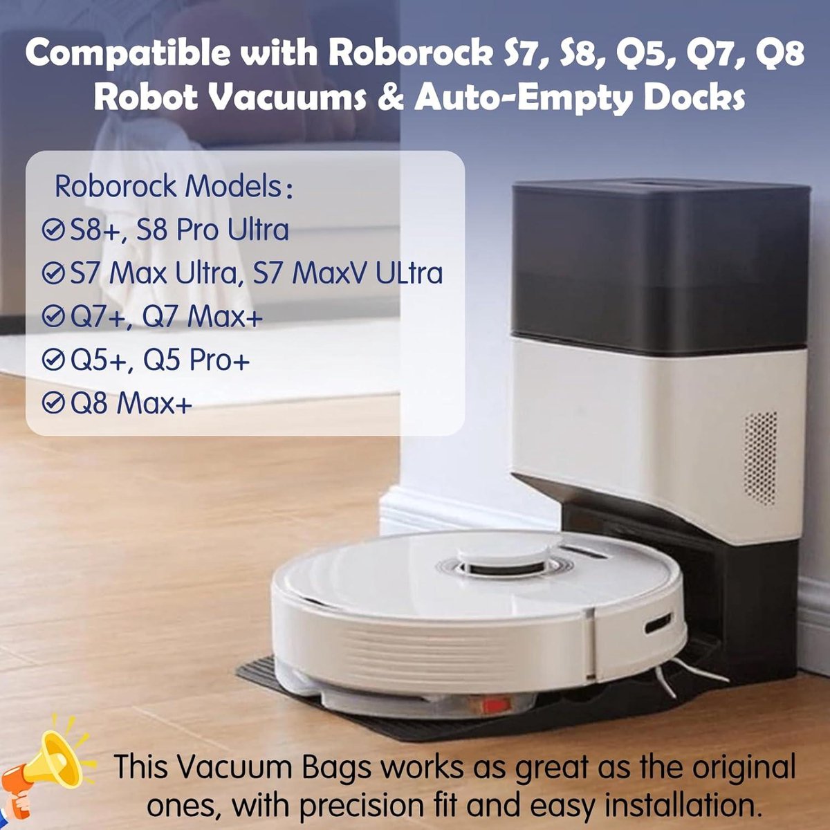 INF 10 Stuks Stofzakken Compatibel met Roborock P10, P20 Pro, Q Revo, S8