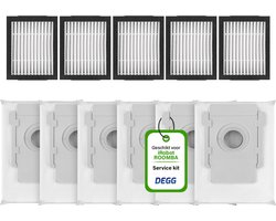 DEGG® – Servicekit – Stofzuigerzakken & Hepa filters geschikt voor iRobot Roomba i8 i8+ i7 i7+ i6 i6+ i5 i5+ i4 i4+ i3 i3+ – 6x zakken 5x hepa filter – geschikt voor iRobot Roomba onderdelen – onderhoudspakket