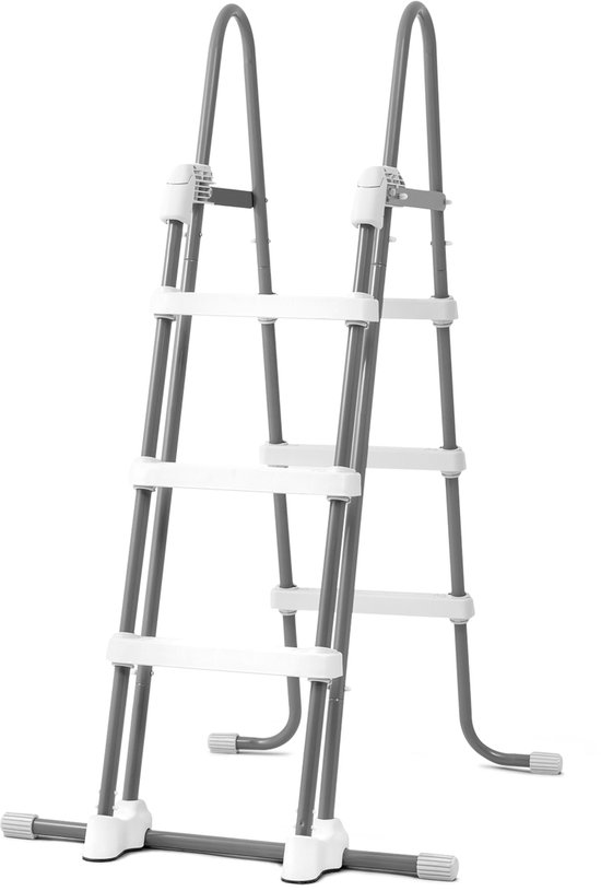 Foto: Intex 28075 zwembadladder zilver wit 91 107 cm