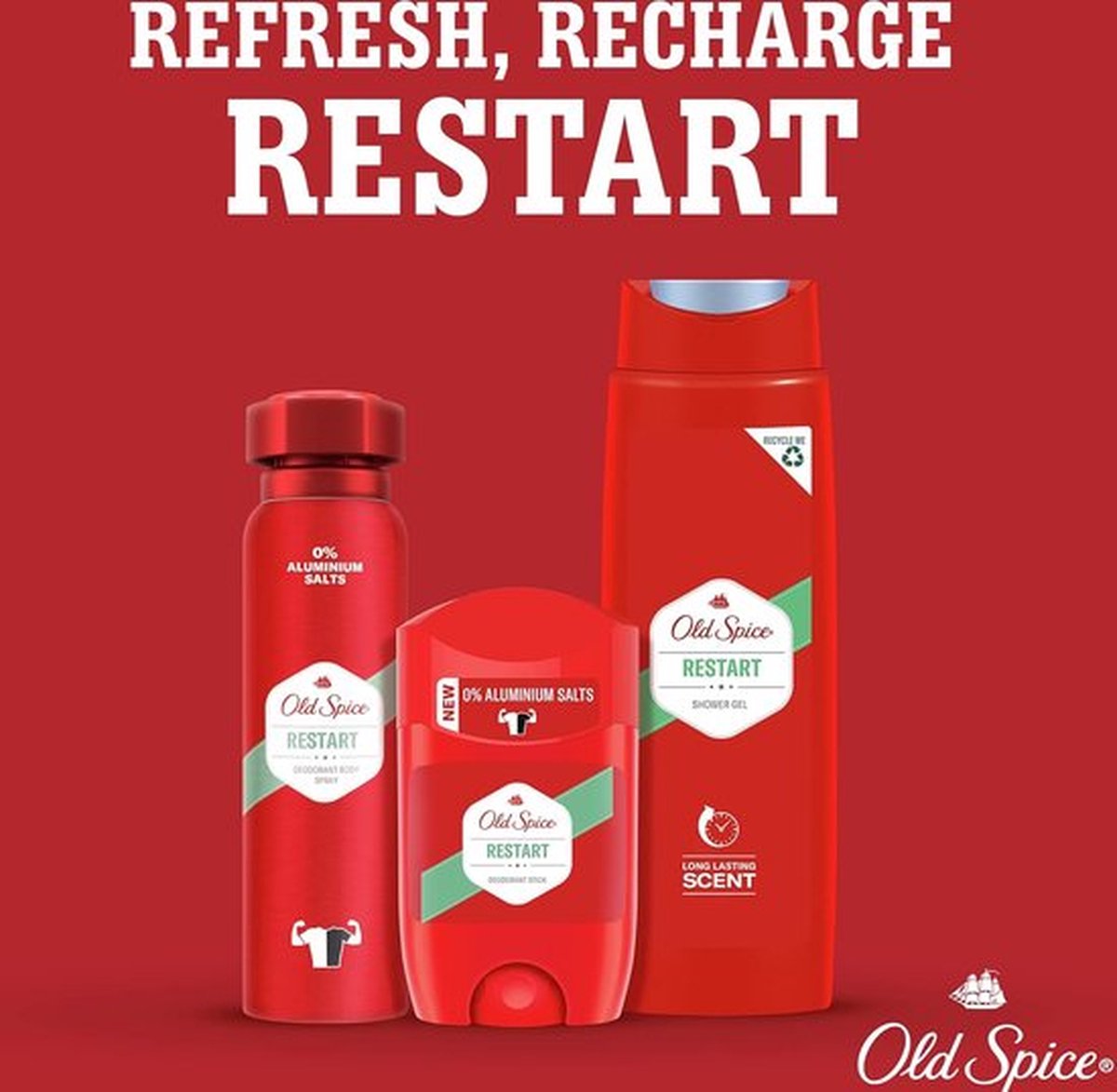 Old Spice Deo Stick - Restart - Voordeelverpakking 4 x 50 ml