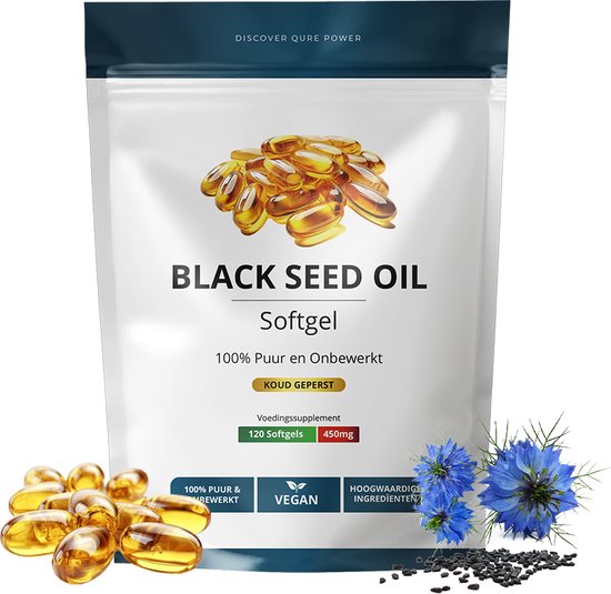 Foto: Black seed oil 120 capsules 1800mg per dag zonder gelatine hoogwaardige koudgeperste zwarte komijnolie capsules zwartzaadolie nigella sativa capsules