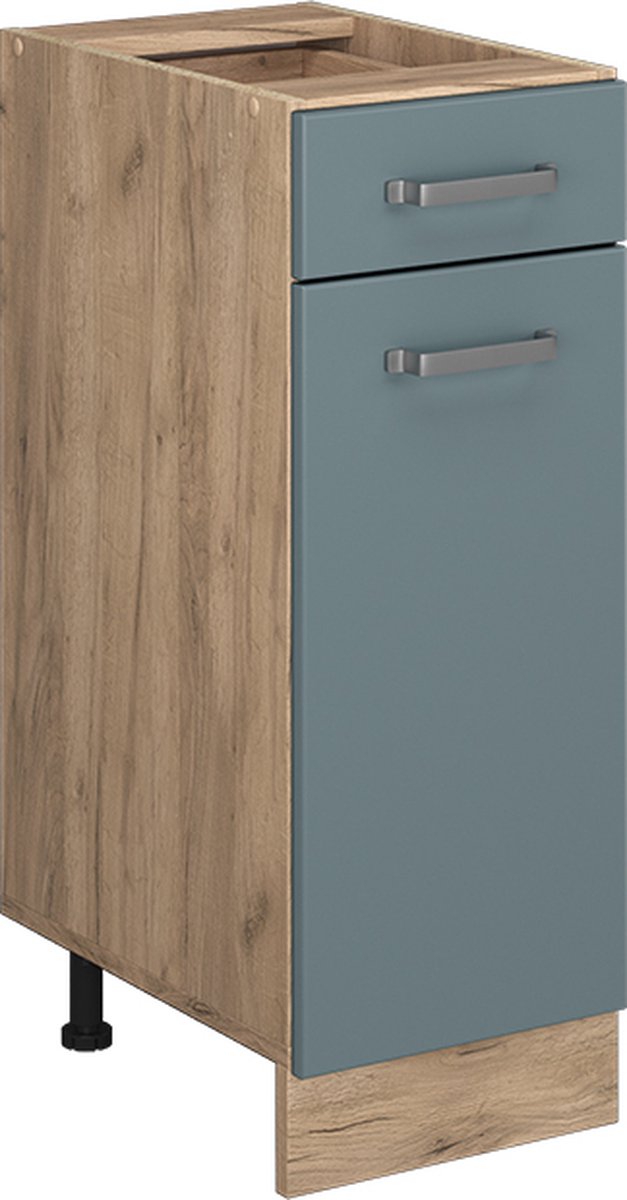 Vicco R-Line Keukenonderkast – 30 cm WB Marmer Blauw-grijs Blauw-grijs/Goudkleurig Eiken