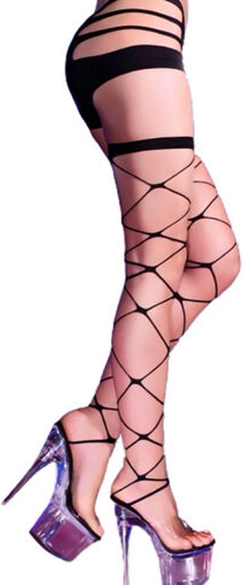 Goedkoopste CHILIROSE - CR4264 BLACK WIDE FISHNET STOCKINGS