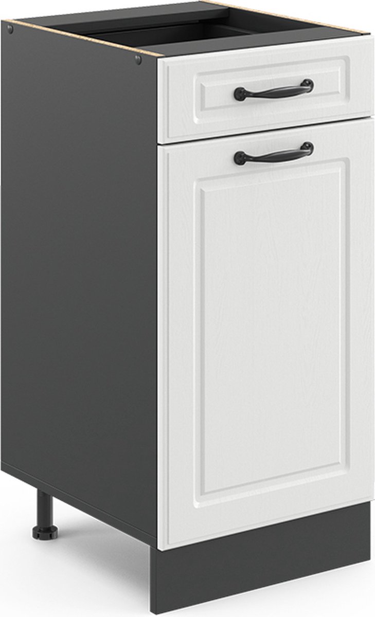 Vicco R-Line Keukenonderkast – 40 cm, WB Marmer Wit Landhuis