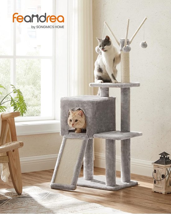 Feandrea Kattenboom hoogte 110 cm, krabpaal voor katten, met basis en 9