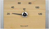 Saunia - Thermomètre de sauna - bois de bouleau et acier inoxydable