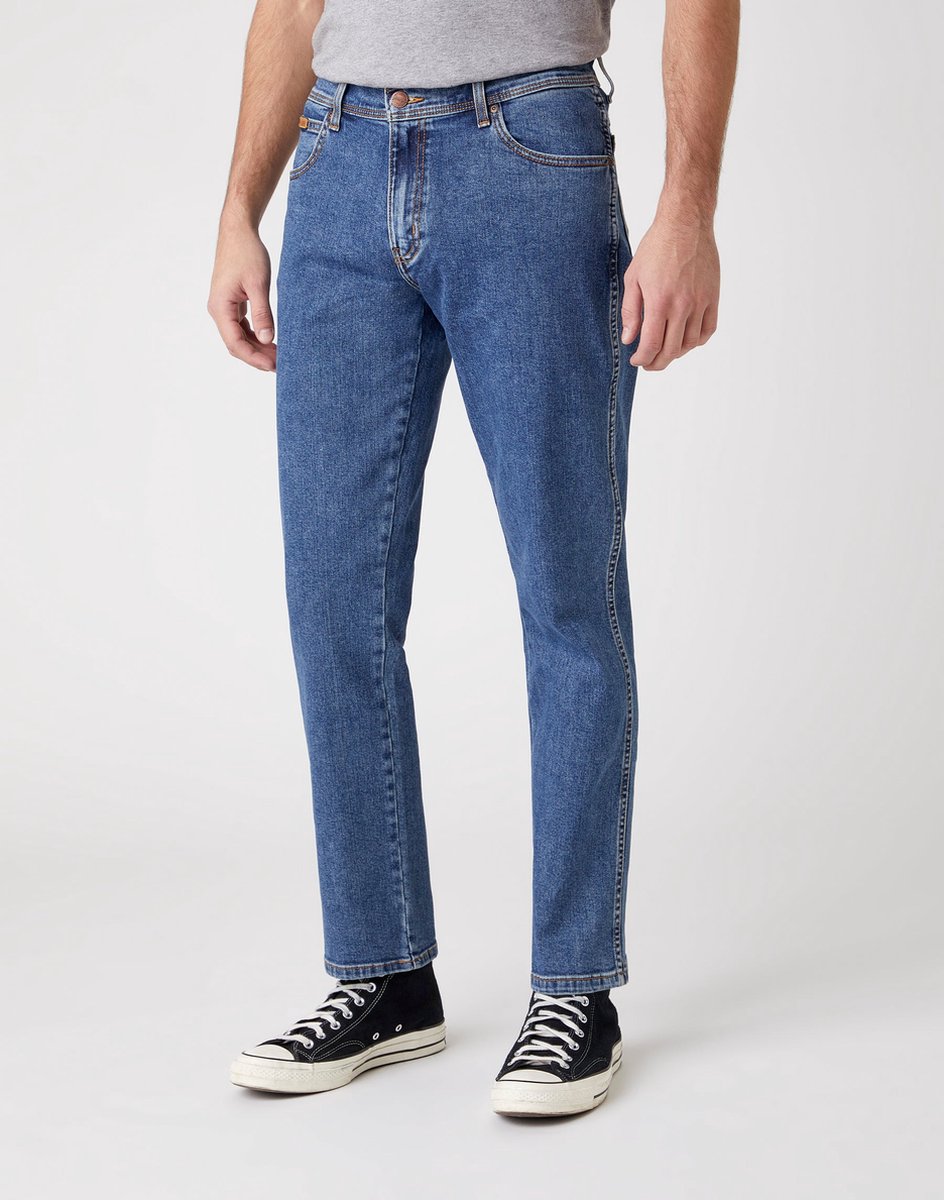 Wrangler Texas Str Heren Regular Fit Jeans W40 X L36 Blauw