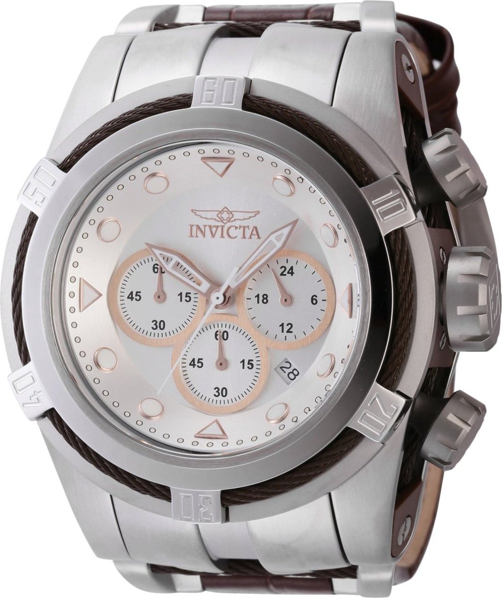 Invicta Bolt - Zeus 43783 Heren Horloge - Waterdicht - Analoog - Quartz Uurwerk - Roestvrij Staal met zilveren Wijzerplaat -5