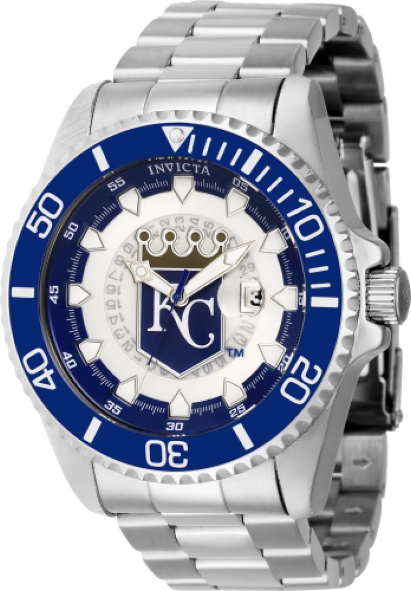 Invicta MLB 43465 Heren Horloge - Waterdicht - Analoog - Quartz Uurwerk - Roestvrij Staal met zilveren Wijzerplaat -47mm