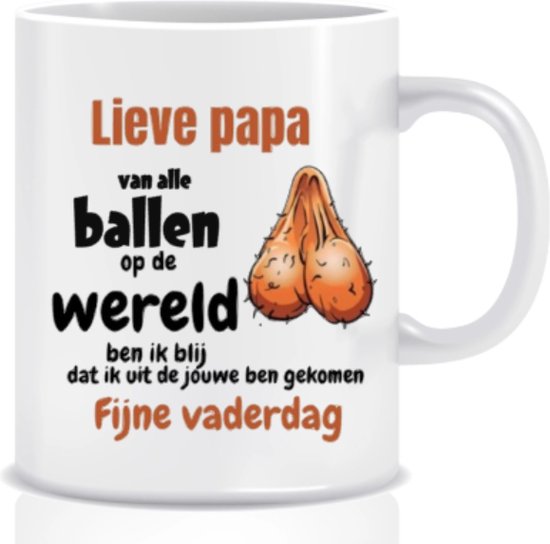 Beker - Lieve papa, van alle ballen in de wereld - Vaderdag - Grappige mok