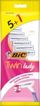 x4 BIC Twin Lady Wegwerpscheermesjes voor vrouwen - Zakje van 5+1