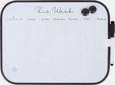 Magnetisch Weekplanner en Whiteboard - Marker & Magneten - Zwart