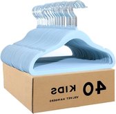 Fluwelen hangers voor baby- peuter- en kinderkleding - blauw (295 cm, set van 40)