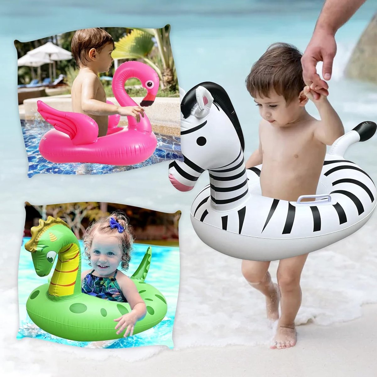 Seasboes Bouée de natation pour bébé - Gonflable - Avec siège de natation - Baleine - Jouet gonflable - Aide à la natation - 6 mois à 3 ans