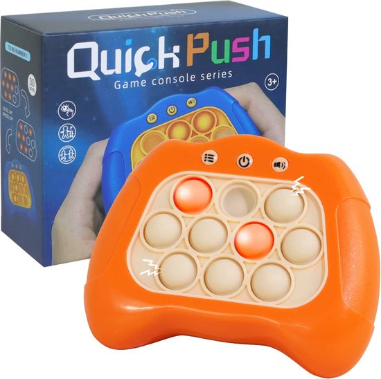 Foto: Quick push bubble game for kids adults mini handheld fast speed push game relieving stress pop fidget game toy for boys girls teens oranje