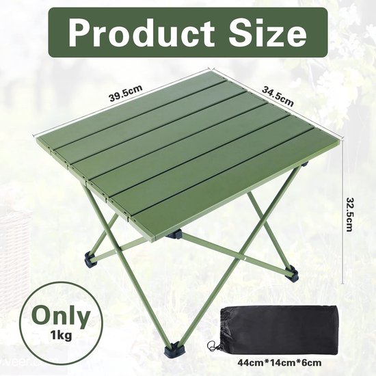 Mini camping tafel Serveertafel klaptafel Tuin 2 hoogtes Aluminium