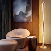 2024 Moderne op afstand dimbare vloerlamp voor woonkamer slaapkamer decor aluminium acryl spiraalvorm LED binnenstandaardverlichting