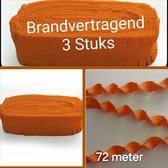 BRANDVERTRAGENDE Draaiguirlande Oranje, 3 stuks, 72 meter, Koningsdag, Voetbal, NK, WK, Carnaval, Verjaardag , Themafeest, Halloween