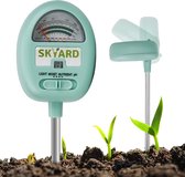 SKYARD® 4-in-1 Vochtmeter Planten - Vochtigheidsmeter Planten - Meet Vocht, pH, Licht en Nutriënten - 4 in 1 - Tuinaarde Testen - Mint Groen